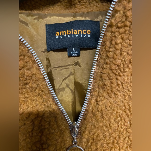 Women’s Large Ambiance Outerwear Pullover (mid zipper) Brown - Picture 3 of 3